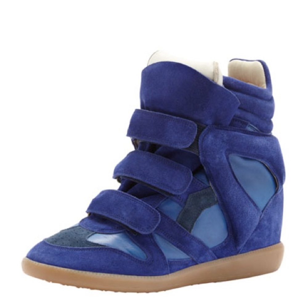 Isabel Marant-Basket Burt Blue Suede sneaker Wedge